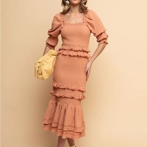 BNWT Rachel Parcell Bubble Crepe Midi Dress